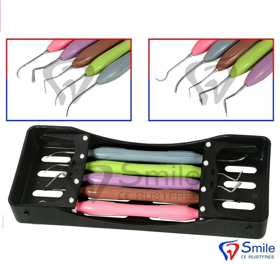 SMILE DENTALE Dental Composite Filling Instruments Set of 5 Silicon Handle CE SD Instrument UK