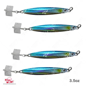 4 Stück Blue Colt 3,5oz Sniper Jigs 100g Vertical Jig mit einem 3561D-DT MUSTAD Haken NEU - Bild 1 von 7