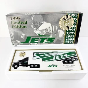 Vintage 1995 Ltd Ed NEW YORK JETS Trattore Rimorchio Camion Trasportatore DieCast 1:64 - Foto 1 di 10