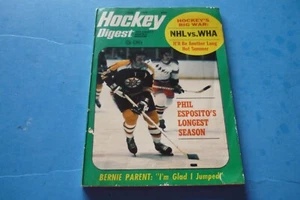 HOCKEY DIGEST MAGAZINE - PHIL ESPOSITO - NHL vs WHA - JUNE 1973 - Picture 1 of 2