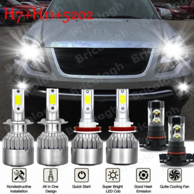 For GMC Acadia 2007 2008 2009 2010 2011 2012 -6X 6000K LED Headlight + Fog Light - Image 1 of 4