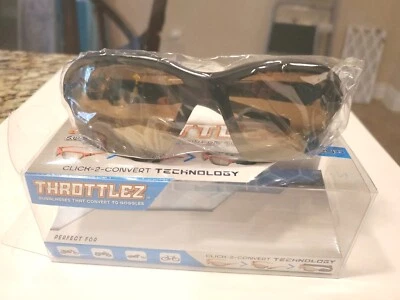 NEW Pugs Throttlez Sunglass Convert To Goggles Black Frame / Bronze Lens - Image 1 of 4