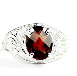 GARNET Sterling Silver Ladies Ring -Handmade • SR083 - Picture 1 of 5