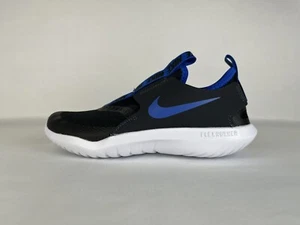 Nike Flex Runner Sneakers Black Grey Blue Kids Sz 1.5Y, 2Y, 2.5Y (AT4663 015) - Picture 1 of 9
