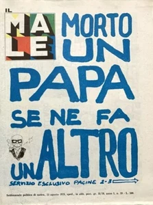IL MALE SETTIMANALE POLITICO DI SATIRA ANNO 1 N° 19 AGOSTO 1978 - Imagen 1 de 2