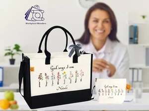 God Says I am Unique Custom Tote Bag, Personalised Religious Bible Verse Gifts - Picture 1 of 10