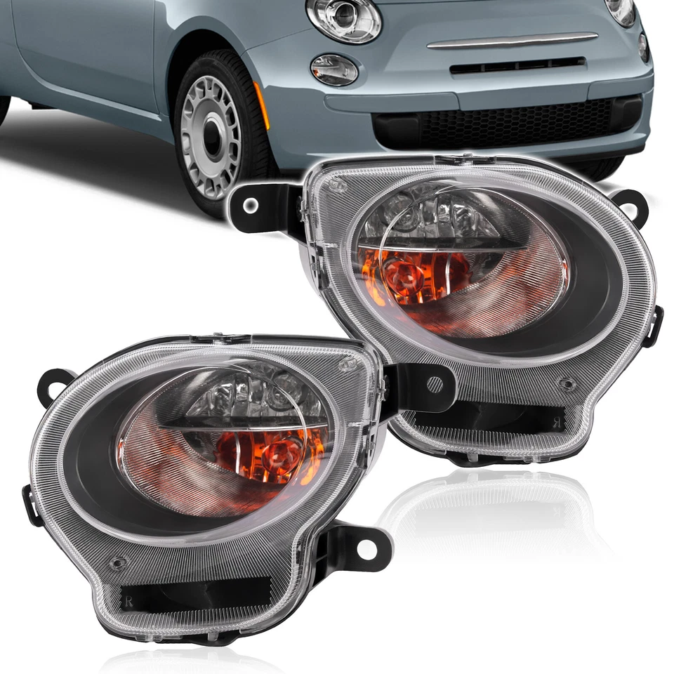 For Fiat 500 2012-2017 Clear Lens Front Right + Left Turn Signal Parking Lights - Image 1 of 4