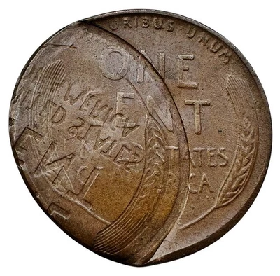 EE. UU. 1942 error múltiple trigo centavo fuera del centro doble golpe incuse 2nd Strike 1C Foto 1 de 2