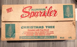 Vintage Aluminium Wunderkerze 6' Weihnachtsbaum 55 Zweige mit Box W-65 Star Band Co - Bild 1 von 7