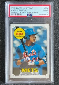 2018 Topps Heritage ML REAL ONE AUTO RC MARK VIENTOS #MV PSA MINT 9 - Picture 1 of 10