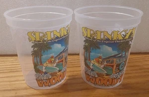 Spanky's Tybee Island Georgia Beach Woody Plastic Drink Cups 2pc Coca Cola - Picture 1 of 6