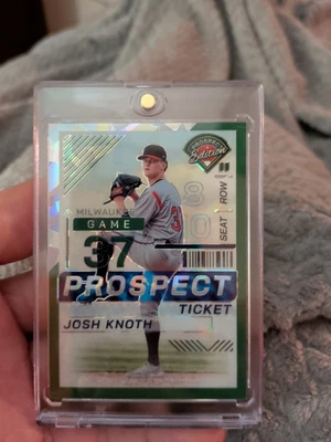 2024 Panini Prospect Edition - Josh Knoth #117 Green Ice Prizm /99 (RC) - Image 1 of 2
