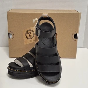 Dr. Martens Air Wair Vegan Blaire schwarze Sandalen 23806001 Damengröße 6 neu mit Etikett " - Bild 1 von 12