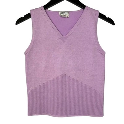 Georgiou Studio sleeveless Top Cotton Blend Pink-purple Medium Tank Camisole - Image 1 of 4