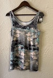 Mossimo Cloud Print Tank Top Women’s XL Multi Color Cotton Modal Scoop Neck NEW - Picture 1 of 9