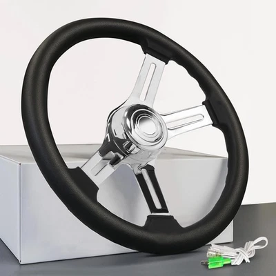 Volante de 4 radios 18" negro para Freightliner/Kenworth/Peterbilt/Volvo Foto 1 de 4