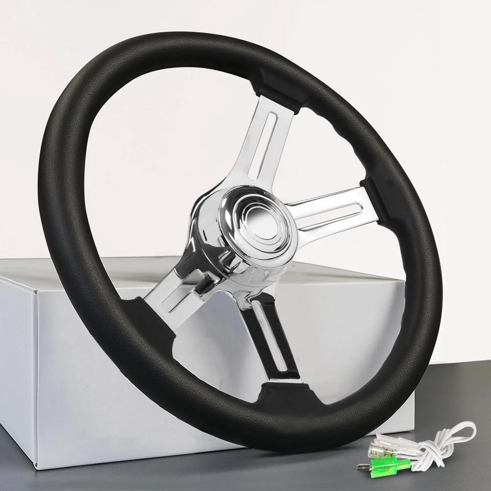 Volante de 4 radios 18" negro para Freightliner/Kenworth/Peterbilt/Volvo Foto 1 de 4