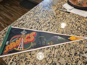 SONICS Seattle Full Size Basketball Wincraft Pennant VINTAGE - Picture 1 of 2