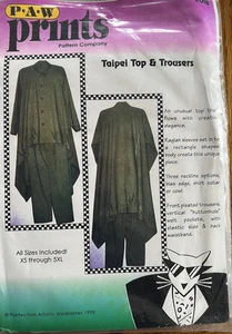 Paw Prints Taipei Long Shaped Hem Top & Trousers XS-5XL UNCUT Sewing Pattern - Picture 1 of 2
