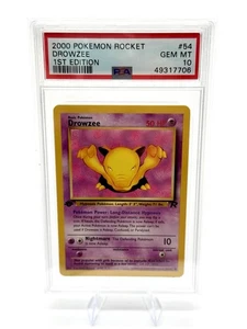Drowzee - 2000 Team Rocket 🔥 1st Edition PSA 10 🔥 GEM Vintage Pokemon V37 - Picture 1 of 2