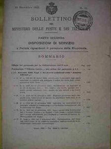 RIVISTA BOLLETTINO MINISTERO DELLE POSTE E TELEGRAFI 11 NOVEMBRE 1923 (m14-5) - Imagen 1 de 1