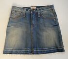Vintage Frankie B Denim Distressed Jean Skirt Size Small Low Rise Brand New 