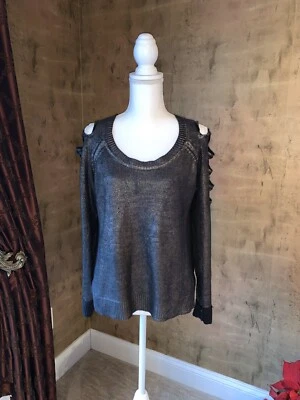 Suéter Material Niña Mujer M Oliva Oscuro/Dorado Acabado Metálico Usado Foto 1 de 4