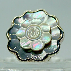 WUNDERSCHÖN!  ABALONE MUSCHEL BLUMEN RING 30 MM runde Scheibe Größe 6,5 Neu! - Bild 1 von 5