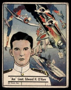 War Gum #55 Ace Lieutenant Edward H. O'Hare 1942 en muy buen estado-en muy buen estado - Imagen 1 de 2