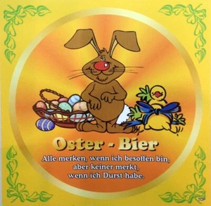 Aufkleber Flaschenetikett Osterbier mit witzigen Spruch Bierflasche Top! - Bild 1 von 3