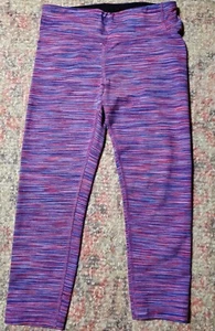 Athleta Girl Pink/Purple/Multi Striped Leggings-Size 8/10-Polyester/Spandex-VGC - Picture 1 of 12