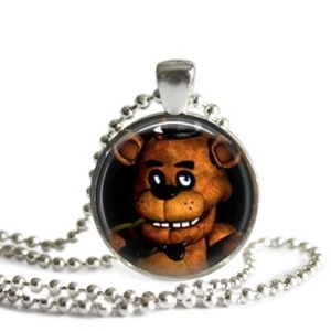 Five Nights at Freddy's Freddy Fazbear 1 Inch Silver Plated Pendant Necklace - Picture 1 of 5