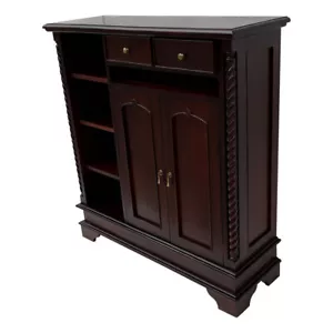 Solid Mahogany Wood Large Shoe /Hall Cabinet Rack Storage Organiser - Picture 1 of 5