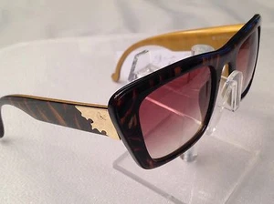 RARE CHRISTIAN LACROIX VINTAGE 7387 10 54 TIGER BROWN/BLACK/GOLD GLITTER SUNGLAS - Picture 1 of 12