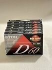 6 Tdk D60 Blank Cassette Tapes Audio High Output Icei/Type I And Sony Hf 60 -New
