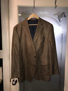 Jack victor Tan / bamboo men’s 46 long sports jacket unique Italian silk - Picture 1 of 10