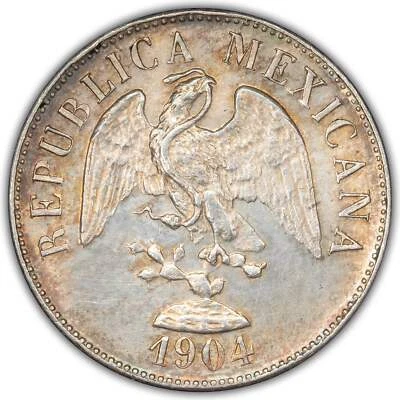 Mexico 1904 Culican H 20 Centavos Silver Coin KM #405 Foto 1 de 2
