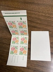 #1737a sehr guter Zustand 15¢ ROSE KOMPLETTES BOOKLET mit leerem Einband Vorder- und Rückseite - Bild 1 von 5