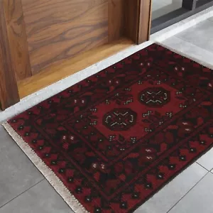 Afghanische Handarbeit Wolle Fußmatte Eingang Teppich Unikat Traditioneller Akzent 61x48cm - Bild 1 von 3
