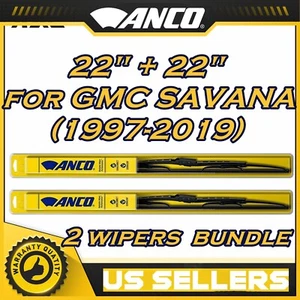 ANCO Wiper Blades Set for GMC SAVANA -(1997-2019) Direct Connect Pair,Front - Picture 1 of 3