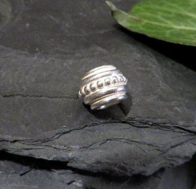 Original Pandora 925 Silber Ale Anhänger Charm Kugel Rillen Schlicht Marke Top - Bild 1 von 4