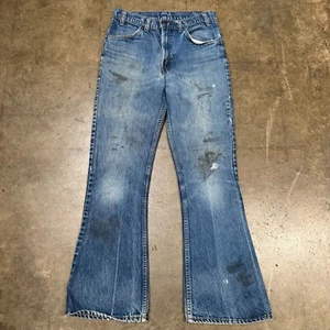 Vintage Levi’s 646-0217 Denim Bell Bottoms Jeans Orange Tab USA Flare Sz 30x31 - Picture 1 of 9