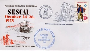 200TH ANNIVERSARY US NAVY,   LOS ANGELES, CA  1975  FDC18115 - Picture 1 of 1