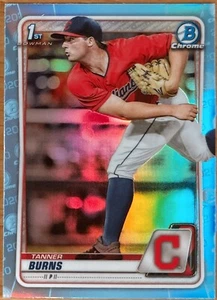 2020 1st Bowman Chrome Draft Tanner Burns SKY BLUE REFRACTOR XRC Rookie - Picture 1 of 1