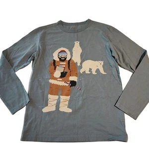 Mini Boden boy size 11-12 long sleeve shirt Arctic explorer polar bears - Picture 1 of 7