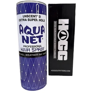 Aqua Net Hair Spray 20 oz Double Insulated Hot/Cold Tumbler Purple w/Straw & Lid - Picture 1 of 14