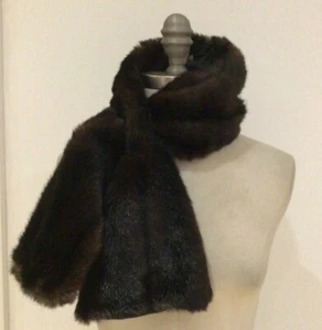 Dark Brown Faux-Fur Scarf/Tippet by Libra - Picture 1 of 5