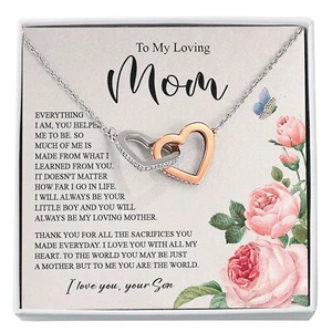 To My Loving Mom Necklace, Gift for Mom from Son, Mother's Day Jewelry Gifts - Picture 1 of 16