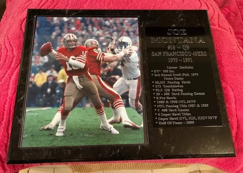 Joe Montana - San Francisco 49ers statistics plaque - New Lower Pricing!! Cover
