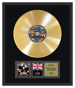 GREEN DAY CD Gold Disc LP Vinyl Record Display GREATEST HITS GOD'S FAVORITE BAND - Picture 1 of 5